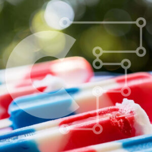 Intra Συλλεκτικό Ξύλινο Παζλ Plywood  4mm - Κόκκινη, Λευκή και Μπλε Στοίβα Popsicle για τους εορτασμούς της 4ης Ιουλίου Σε Ξύλινο Κουτί - Διαστάσεις Puzzle: 10x10 cm – 25 κομμάτια