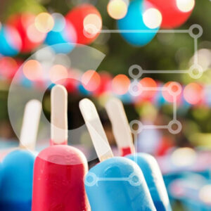 Intra Συλλεκτικό Ξύλινο Παζλ Plywood  4mm - Γιορτή 4ης Ιουλίου με Popsicles και μπαλόνια Σε Ξύλινο Κουτί - Διαστάσεις: 10x10 cm – 25 κομμάτια