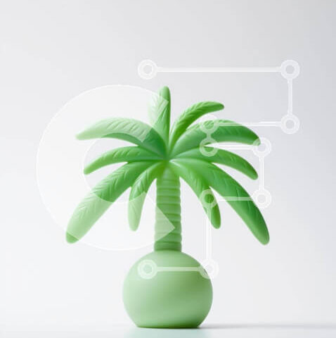 Intra Συλλεκτικό Ξύλινο Παζλ Plywood  4mm - Μικρός πράσινος φοίνικας Σε Ξύλινο Κουτί - Διαστάσεις: 10x10 cm – 25 κομμάτια - Image 1