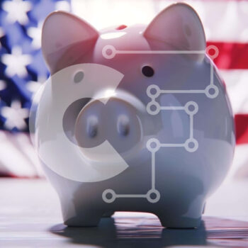 Intra Συλλεκτικό Ξύλινο Παζλ Plywood  4mm - Λευκός κουμπαράς στην αμερικανική σημαία Σε Ξύλινο Κουτί - Διαστάσεις Puzzle: 10x10 cm – 25 κομμάτια - Image 1