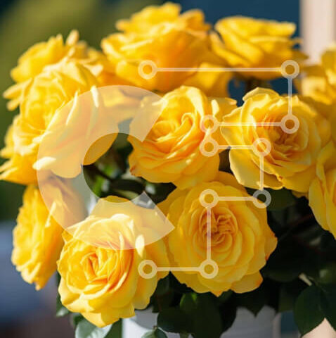 Intra Συλλεκτικό Ξύλινο Παζλ Plywood  4mm - Λευκό βάζο με κίτρινα τριαντάφυλλα Σε Ξύλινο Κουτί - Διαστάσεις: 10x10 cm – 25 κομμάτια - Image 1