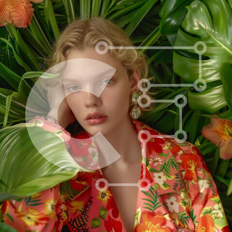 Intra Συλλεκτικό Ξύλινο Παζλ Plywood  4mm - Γυναίκα στον τροπικό κήπο Σε Ξύλινο Κουτί - Διαστάσεις: 10x10 cm – 25 κομμάτια - Image 1