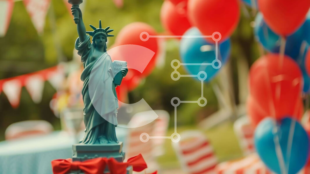 Intra Συλλεκτικό Ξύλινο Παζλ Plywood  4mm - Εορτασμός του αγάλματος της ελευθερίας στις 4 Ιουλίου Σε Ξύλινο Κουτί - Διαστάσεις: 10x10 cm – 25 κομμάτια