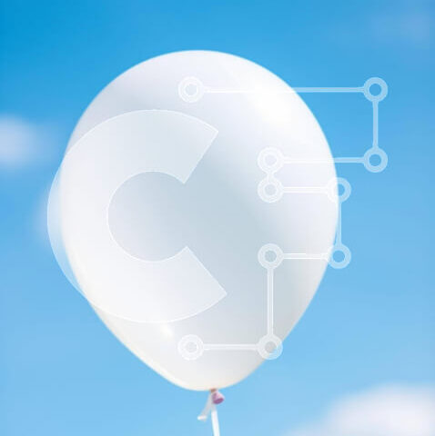 Intra Συλλεκτικό Ξύλινο Παζλ Plywood 4mm - Λευκό μπαλόνι στο μπλε ουρανό Σε Ξύλινο Κουτί - Διαστάσεις: 10x10 cm – 25 κομμάτια - Image 1