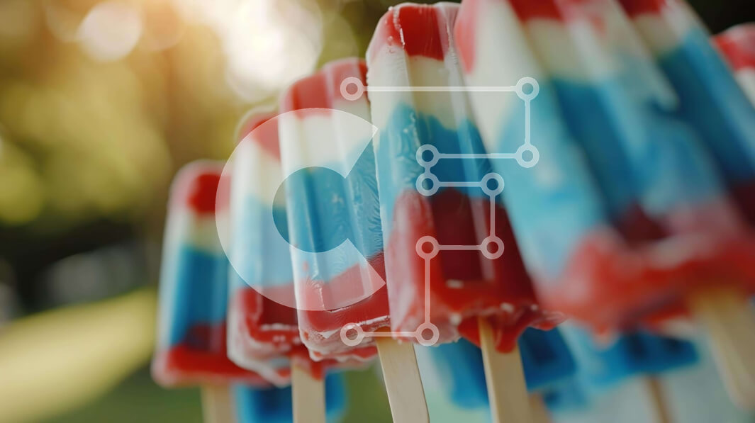 Intra Συλλεκτικό Ξύλινο Παζλ Plywood  4mm - Κόκκινα, λευκά και μπλε λαχανικά με μοτίβο αμερικανικής σημαίας Σε Ξύλινο Κουτί - Διαστάσεις Puzzle: 10x10 cm – 25 κομμάτια