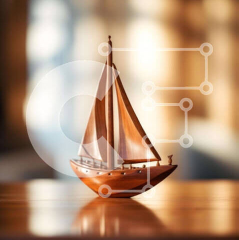 Intra Συλλεκτικό Ξύλινο Παζλ Plywood  4mm - Ξύλινο μοντέλο ιστιοφόρου στο τραπέζι Σε Ξύλινο Κουτί - Διαστάσεις: 10x10 cm – 25 κομμάτια - Image 1