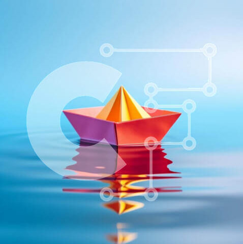 Intra Συλλεκτικό Ξύλινο Παζλ Plywood 4mm - Πολύχρωμο χάρτινο σκάφος που επιπλέει στο νερό Σε Ξύλινο Κουτί - Διαστάσεις: 10x10 cm – 25 κομμάτια - Image 1