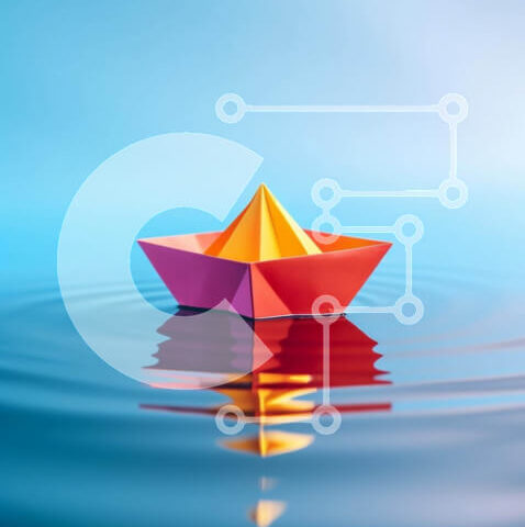 Intra Συλλεκτικό Ξύλινο Παζλ Plywood  4mm - Πολύχρωμο χάρτινο σκάφος που επιπλέει στο νερό Σε Ξύλινο Κουτί - Διαστάσεις: 10x10 cm – 25 κομμάτια - Image 1