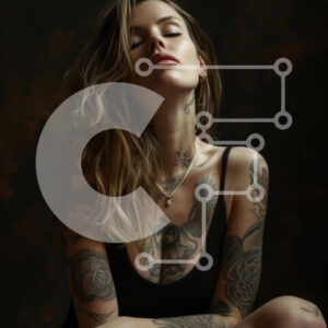 Intra Συλλεκτικό Ξύλινο Παζλ Plywood  4mm - Γυναίκα με τατουάζ χέρια, πόδια και χέρια Σε Ξύλινο Κουτί - Διαστάσεις Puzzle: 10x10 cm – 25 κομμάτια