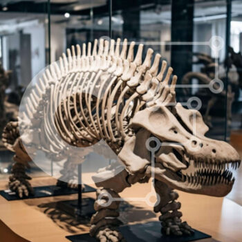 Intra Συλλεκτικό Ξύλινο Παζλ Plywood  4mm - Εκπαιδευτική Έκθεση Σκελετού Αλιγάτορα στο Μουσείο Σε Ξύλινο Κουτί - Διαστάσεις Puzzle: 10x10 cm – 25 κομμάτια - Image 1