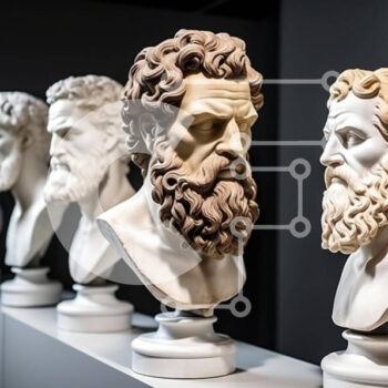 Intra Συλλεκτικό Ξύλινο Παζλ Plywood  4mm - Προτομές Αρχαίων Ελλήνων Φιλοσόφων στο Μητροπολιτικό Μουσείο Τέχνης Σε Ξύλινο Κουτί - Διαστάσεις Puzzle: 10x10 cm – 25 κομμάτια - Image 1