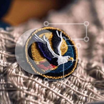 Intra Συλλεκτικό Ξύλινο Παζλ Plywood 4mm - Κεντητό μπάλωμα αετού Σε Ξύλινο Κουτί - Διαστάσεις: 10x10 cm – 25 κομμάτια - Image 1