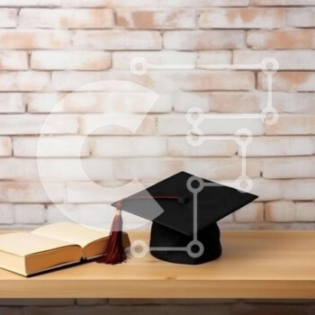 Intra Συλλεκτικό Ξύλινο Παζλ Plywood  4mm - Καπάκι αποφοίτησης και ανοιχτό βιβλίο σε ξύλινο τραπέζι Σε Ξύλινο Κουτί - Διαστάσεις Puzzle: 10x10 cm – 25 κομμάτια - Image 1