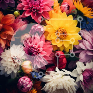 Intra Συλλεκτικό Ξύλινο Παζλ Plywood  4mm - Πολύχρωμο μπουκέτο λουλούδια Σε Ξύλινο Κουτί - Διαστάσεις: 10x10 cm – 25 κομμάτια