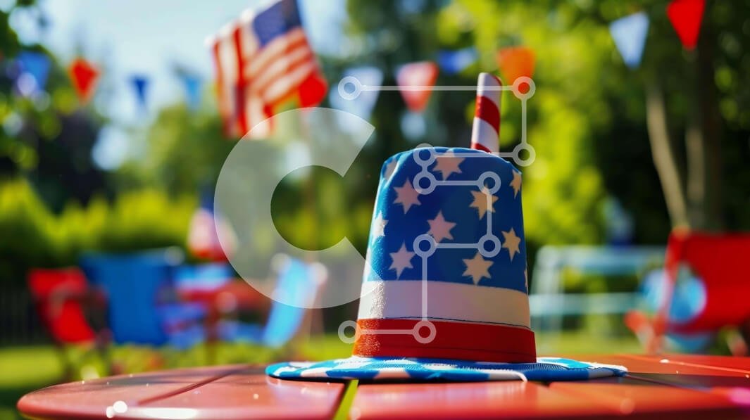 Intra Συλλεκτικό Ξύλινο Παζλ Plywood  4mm - Πατριωτικό τραπέζι πικνίκ της 4ης Ιουλίου Σε Ξύλινο Κουτί - Διαστάσεις: 10x10 cm – 25 κομμάτια