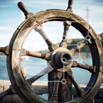 Intra Συλλεκτικό Ξύλινο Παζλ Plywood  4mm - Ξύλινο τιμόνι πλοίου και ιστιοφόρα Σε Ξύλινο Κουτί - Διαστάσεις Puzzle: 10x10 cm – 25 κομμάτια - Image 1