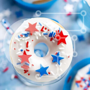 Intra Συλλεκτικό Ξύλινο Παζλ Plywood  4mm - Ομάδα διακοσμημένων λουκουμάδων με φλιτζάνια και χαρτοπετσέτες Σε Ξύλινο Κουτί - Διαστάσεις: 10x10 cm – 25 κομμάτια