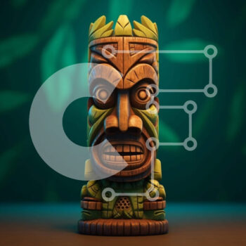 Intra Συλλεκτικό Ξύλινο Παζλ Plywood  4mm - Ξύλινο Tiki Totem με σκαλίσματα Σε Ξύλινο Κουτί - Διαστάσεις Puzzle: 10x10 cm – 25 κομμάτια - Image 1