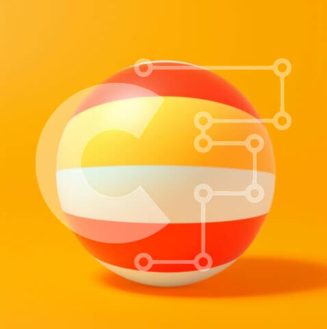 Intra Συλλεκτικό Ξύλινο Παζλ Plywood  4mm - Πλωτή μπάλα παραλίας σε κίτρινο φόντο Σε Ξύλινο Κουτί - Διαστάσεις Puzzle: 10x10 cm – 25 κομμάτια - Image 1