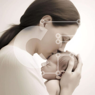 Intra Συλλεκτικό Ξύλινο Παζλ Plywood  4mm - Μητέρα που φιλά το νεογέννητο μωρό Σε Ξύλινο Κουτί - Διαστάσεις Puzzle: 10x10 cm – 25 κομμάτια - Image 1