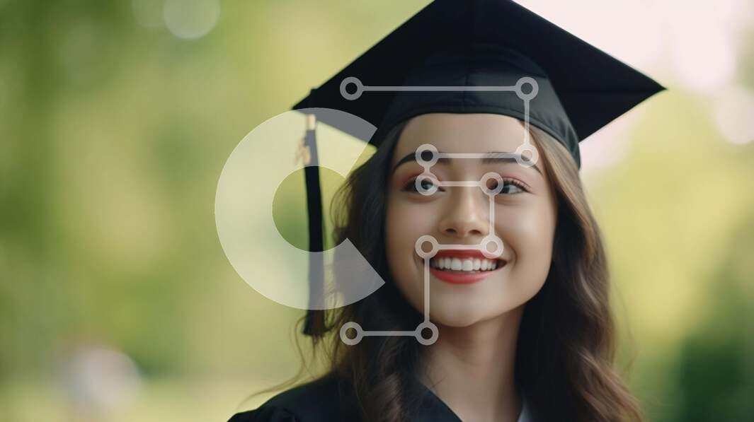 Intra Συλλεκτικό Ξύλινο Παζλ Plywood  4mm - Νεαρή γυναίκα με φόρεμα αποφοίτησης Σε Ξύλινο Κουτί - Διαστάσεις Puzzle: 10x10 cm – 25 κομμάτια