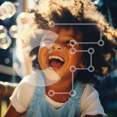 Intra Συλλεκτικό Ξύλινο Παζλ Plywood 4mm - Νεαρό κορίτσι που παίζει με σαπουνόφουσκες στην παιδική χαρά Σε Ξύλινο Κουτί - Διαστάσεις Puzzle: 10x10 cm – 25 κομμάτια - Image 1