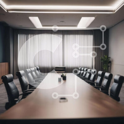 Intra Συλλεκτικό Ξύλινο Παζλ Plywood 4mm - Κενή αίθουσα συνεδριάσεων με μακρύ τραπέζι Σε Ξύλινο Κουτί - Διαστάσεις Puzzle: 10x10 cm – 25 κομμάτια - Image 1