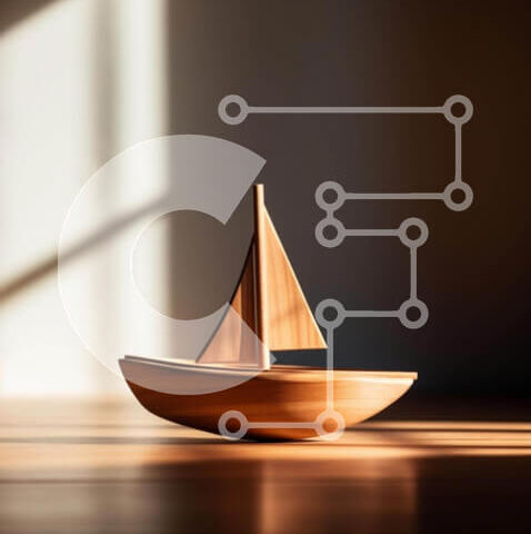 Intra Συλλεκτικό Ξύλινο Παζλ Plywood 4mm - Μικρό ξύλινο σκάφος που εμφανίζεται μπροστά από το ανοιχτό παράθυρο Σε Ξύλινο Κουτί - Διαστάσεις: 10x10 cm – 25 κομμάτια - Image 1