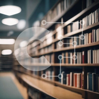 Intra Συλλεκτικό Ξύλινο Παζλ Plywood 4mm - Άδεια βιβλιοθήκη με καλά εφοδιασμένα ράφια και ανθρώπους Σε Ξύλινο Κουτί - Διαστάσεις Puzzle: 10x10 cm – 25 κομμάτια - Image 1