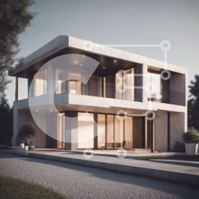 Intra Συλλεκτικό Ξύλινο Παζλ Plywood  4mm - Σύγχρονο σπίτι από σκυρόδεμα στην αστική περιοχή Σε Ξύλινο Κουτί - Διαστάσεις Puzzle: 10x10 cm – 25 κομμάτια - Image 1