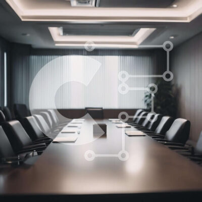 Intra Συλλεκτικό Ξύλινο Παζλ Plywood  4mm - Αίθουσα συνεδριάσεων με μακρύ τραπέζι και μαύρες καρέκλες Σε Ξύλινο Κουτί - Διαστάσεις Puzzle: 10x10 cm – 25 κομμάτια - Image 1