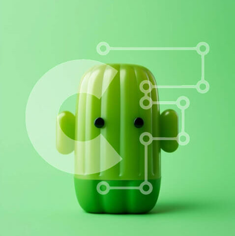 Intra Συλλεκτικό Ξύλινο Παζλ Plywood 4mm - Πράσινο παιχνίδι κάκτος με χαμογελαστό πρόσωπο Σε Ξύλινο Κουτί - Διαστάσεις: 10x10 cm – 25 κομμάτια - Image 1