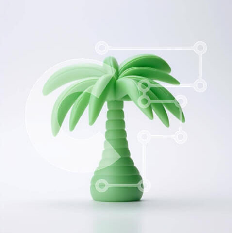 Intra Συλλεκτικό Ξύλινο Παζλ Plywood  4mm - Μικρός πράσινος πλαστικός φοίνικας Σε Ξύλινο Κουτί - Διαστάσεις: 10x10 cm – 25 κομμάτια - Image 1