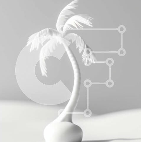 Intra Συλλεκτικό Ξύλινο Παζλ Plywood  4mm - Λευκός φοίνικας στο τραπέζι Σε Ξύλινο Κουτί - Διαστάσεις: 10x10 cm – 25 κομμάτια - Image 1