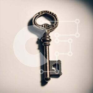 Intra Συλλεκτικό Ξύλινο Παζλ Plywood  4mm - Παλιομοδίτικο κλειδί σε λευκό φόντο Σε Ξύλινο Κουτί - Διαστάσεις: 10x10 cm – 25 κομμάτια