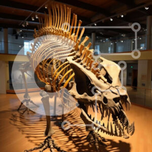 Intra Συλλεκτικό Ξύλινο Παζλ Plywood  4mm - Έκθεση Σκελετού Δεινοσαύρων Σε Ξύλινο Κουτί - Διαστάσεις Puzzle: 10x10 cm – 25 κομμάτια