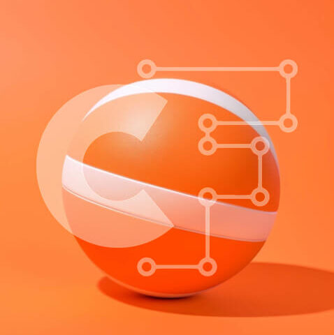 Intra Συλλεκτικό Ξύλινο Παζλ Plywood  4mm - Πορτοκαλί μπάλα με λευκή ρίγα Σε Ξύλινο Κουτί - Διαστάσεις Puzzle: 10x10 cm – 25 κομμάτια - Image 1