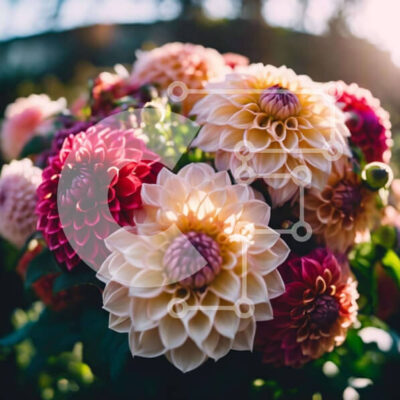 Intra Συλλεκτικό Ξύλινο Παζλ Plywood  4mm - Ζωντανές Ντάλιες σε Full Bloom Σε Ξύλινο Κουτί - Διαστάσεις: 10x10 cm – 25 κομμάτια - Image 1