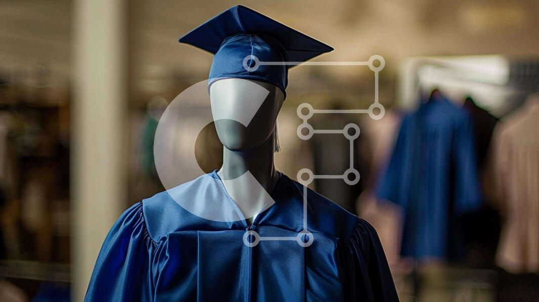 Intra Συλλεκτικό Ξύλινο Παζλ Plywood  4mm - Μανεκέν με μπλε ενδυμασία αποφοίτησης Σε Ξύλινο Κουτί - Διαστάσεις Puzzle: 10x10 cm – 25 κομμάτια