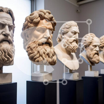 Intra Συλλεκτικό Ξύλινο Παζλ Plywood  4mm - Σειρά από μαρμάρινες προτομές με γένια Σε Ξύλινο Κουτί - Διαστάσεις Puzzle: 10x10 cm – 25 κομμάτια - Image 1