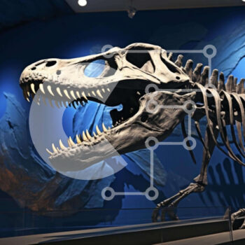 Intra Συλλεκτικό Ξύλινο Παζλ Plywood  4mm - Έκθεση Σκελετού Τυραννόσαυρου Σε Ξύλινο Κουτί - Διαστάσεις Puzzle: 10x10 cm – 25 κομμάτια - Image 1