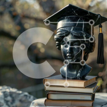 Intra Συλλεκτικό Ξύλινο Παζλ Plywood  4mm - Κομψό μεταπτυχιακό άγαλμα στα βιβλία Σε Ξύλινο Κουτί - Διαστάσεις Puzzle: 10x10 cm – 25 κομμάτια - Image 1