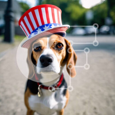 Intra Συλλεκτικό Ξύλινο Παζλ Plywood 4mm - Πατριωτικό Beagle Dog σε εξωτερικούς χώρους Σε Ξύλινο Κουτί - Διαστάσεις: 10x10 cm – 25 κομμάτια - Image 1