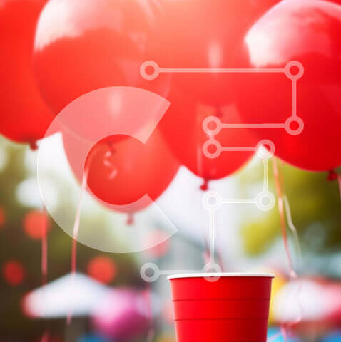 Intra Συλλεκτικό Ξύλινο Παζλ Plywood 4mm - Ομάδα από κόκκινα μπαλόνια και πολύχρωμες ομπρέλες Σε Ξύλινο Κουτί - Διαστάσεις Puzzle: 10x10 cm – 25 κομμάτια - Image 1