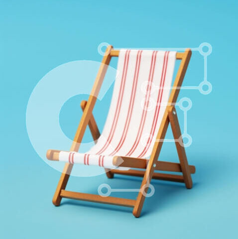 Intra Συλλεκτικό Ξύλινο Παζλ Plywood  4mm - Ξύλινη ξαπλώστρα σε μπλε φόντο Σε Ξύλινο Κουτί - Διαστάσεις Puzzle: 10x10 cm – 25 κομμάτια - Image 1