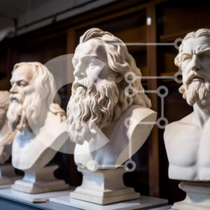 Intra Συλλεκτικό Ξύλινο Παζλ Plywood  4mm - Έκθεση Art Gallery: Μπούστο με γένια και μακριά μαλλιά Σε Ξύλινο Κουτί - Διαστάσεις Puzzle: 10x10 cm – 25 κομμάτια