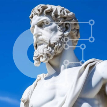 Intra Συλλεκτικό Ξύλινο Παζλ Plywood  4mm - Λευκό άγαλμα γενειοφόρου άνδρα ενάντια στο μπλε ουρανό Σε Ξύλινο Κουτί - Διαστάσεις Puzzle: 10x10 cm – 25 κομμάτια - Image 1