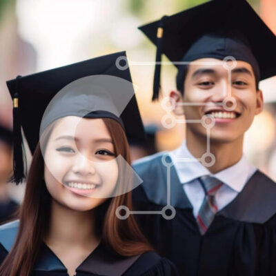 Intra Συλλεκτικό Ξύλινο Παζλ Plywood  4mm - Απόφοιτοι που ποζάρουν σε μια τελετή αποφοίτησης Σε Ξύλινο Κουτί - Διαστάσεις Puzzle: 10x10 cm – 25 κομμάτια - Image 1