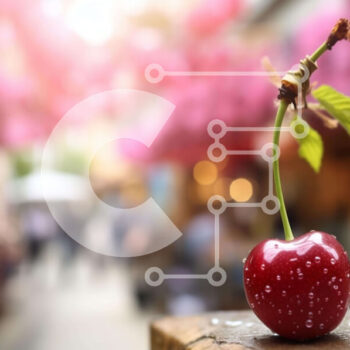 Intra Συλλεκτικό Ξύλινο Παζλ Plywood  4mm - Φρέσκο ​​κεράσι σε ξύλινο τραπέζι με ανθρώπους που περνούν Σε Ξύλινο Κουτί - Διαστάσεις: 10x10 cm – 25 κομμάτια - Image 1