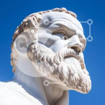 Intra Συλλεκτικό Ξύλινο Παζλ Plywood  4mm - Προτομή ενός Αρχαίου Έλληνα Θεού Σε Ξύλινο Κουτί - Διαστάσεις Puzzle: 10x10 cm – 25 κομμάτια - Image 1